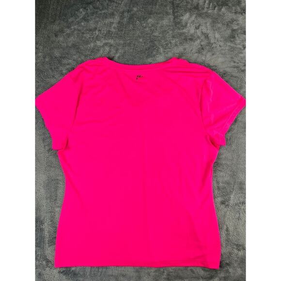 FILA Women’s XL Bright Pink V-Neck Performance Tee Excellent - Picture 6 of 10